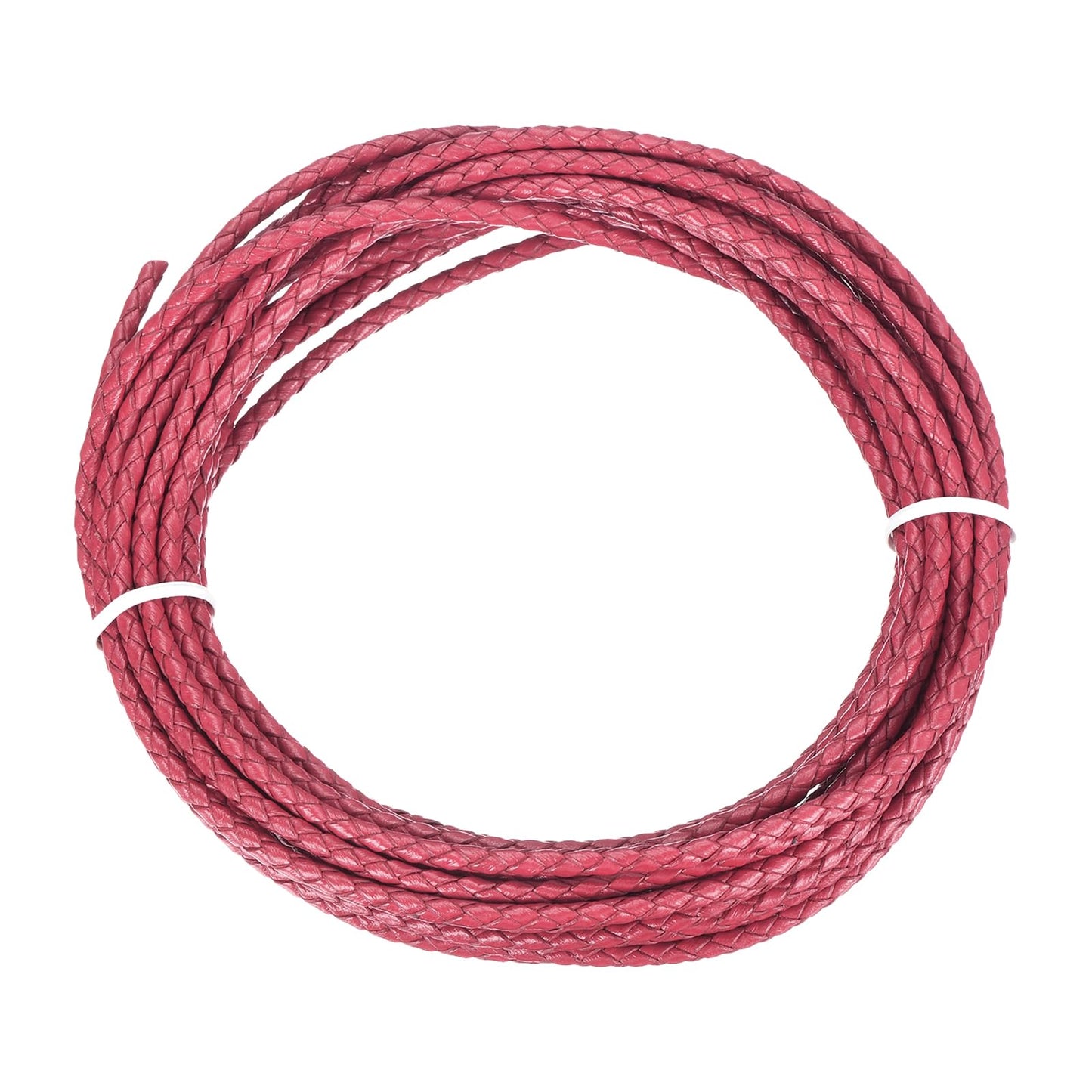 MECCANIXITY 1.1 Yards Bolo Tie Cord 6mm Diameter Round Braided Leather Strip 1 Meter Long for Bracelet Necklace Beading, Yellow WN420