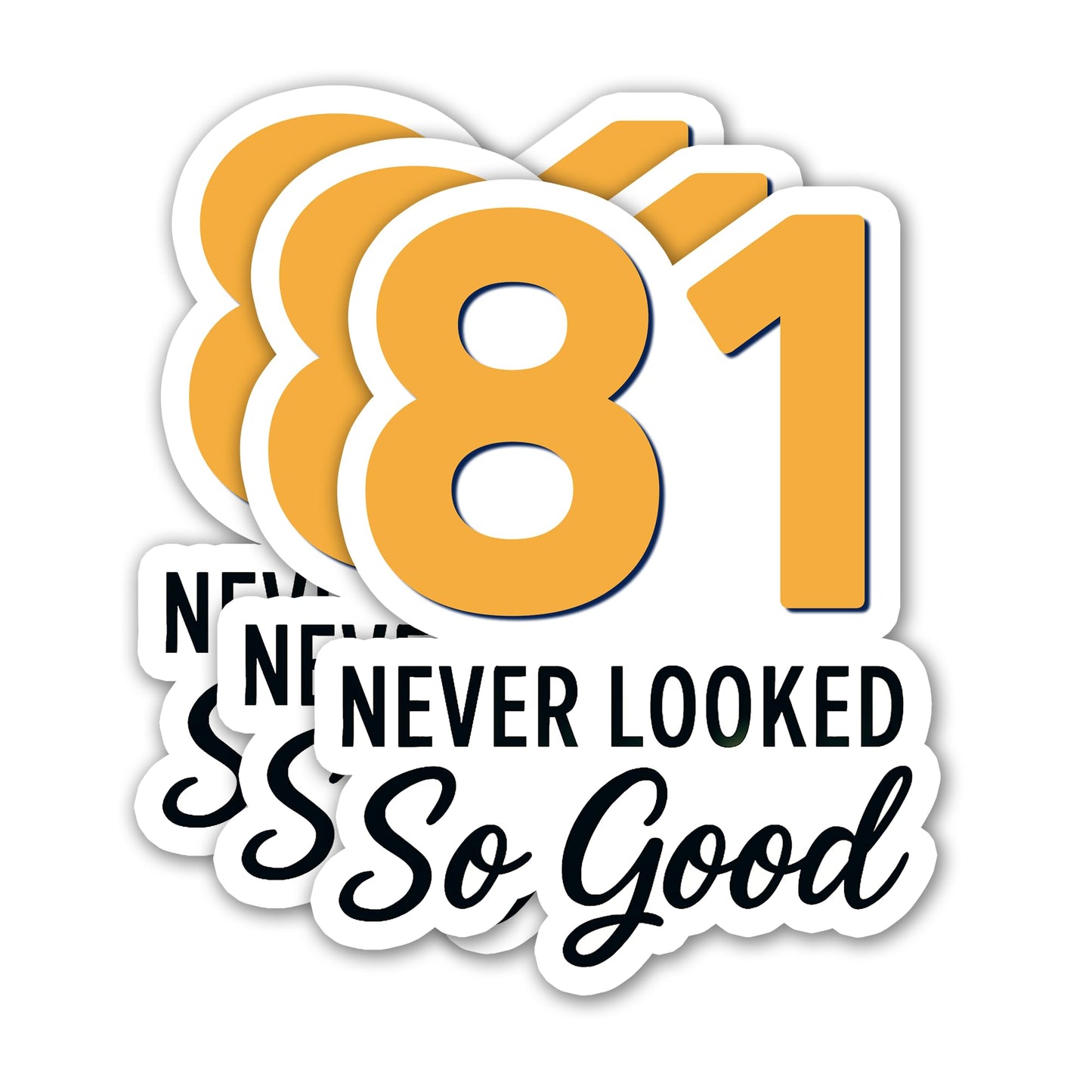 (3PCS) 83 Never Looked So Good Sticker – Happy 83th Birthday, Waterproof Vinyl Decals for Party Decor, Scrapbooking, Water Bottles, Laptops, Size 3" x 2.5" BST202