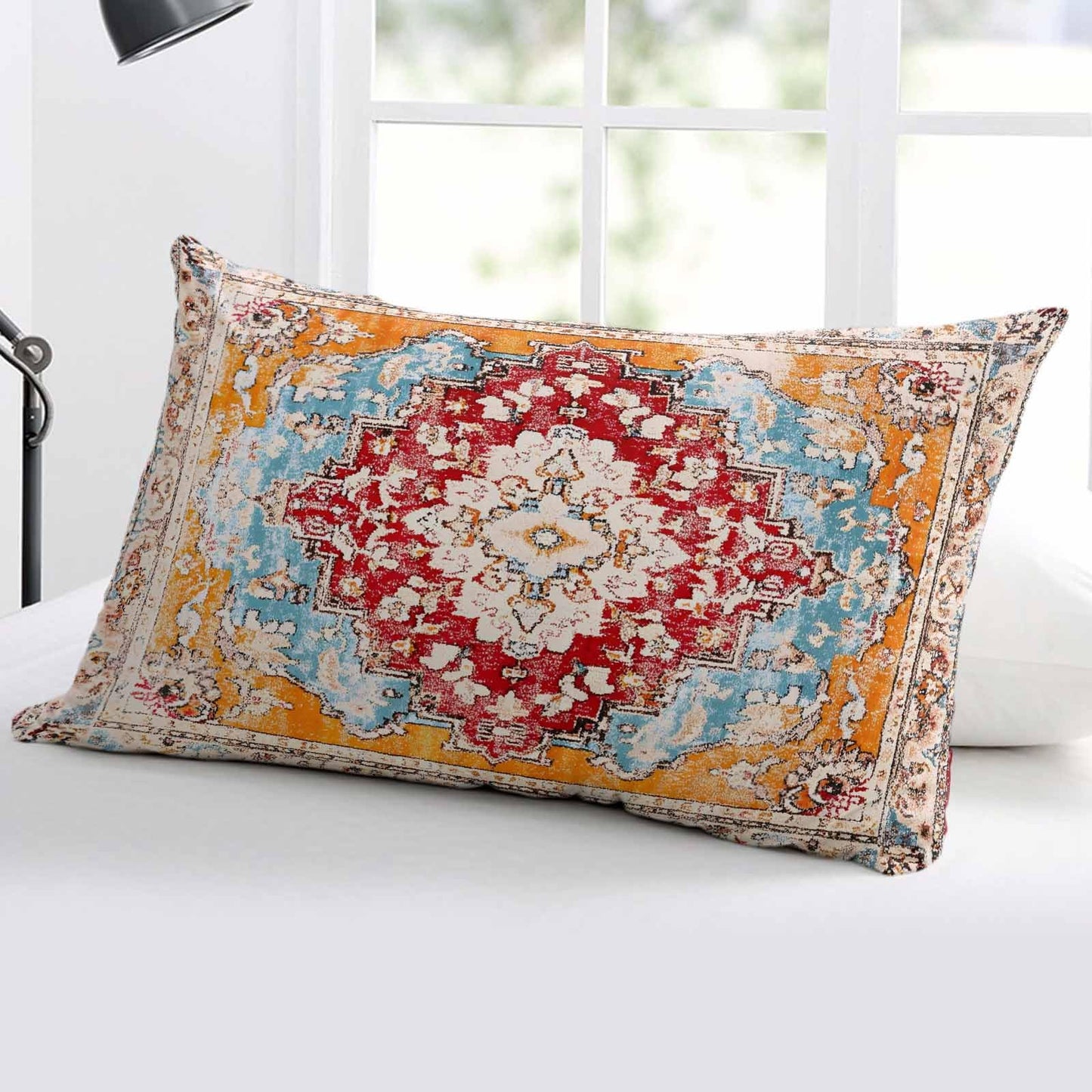 T&H XHome Pillow Covers 12x20 Inch Boho Style Orange Vintage Art Carpet Soft Brushed Microfiber Pillowcases with Hidden Zipper Closure Bed Pillow Shams for Bedroom Sofa Car BST202