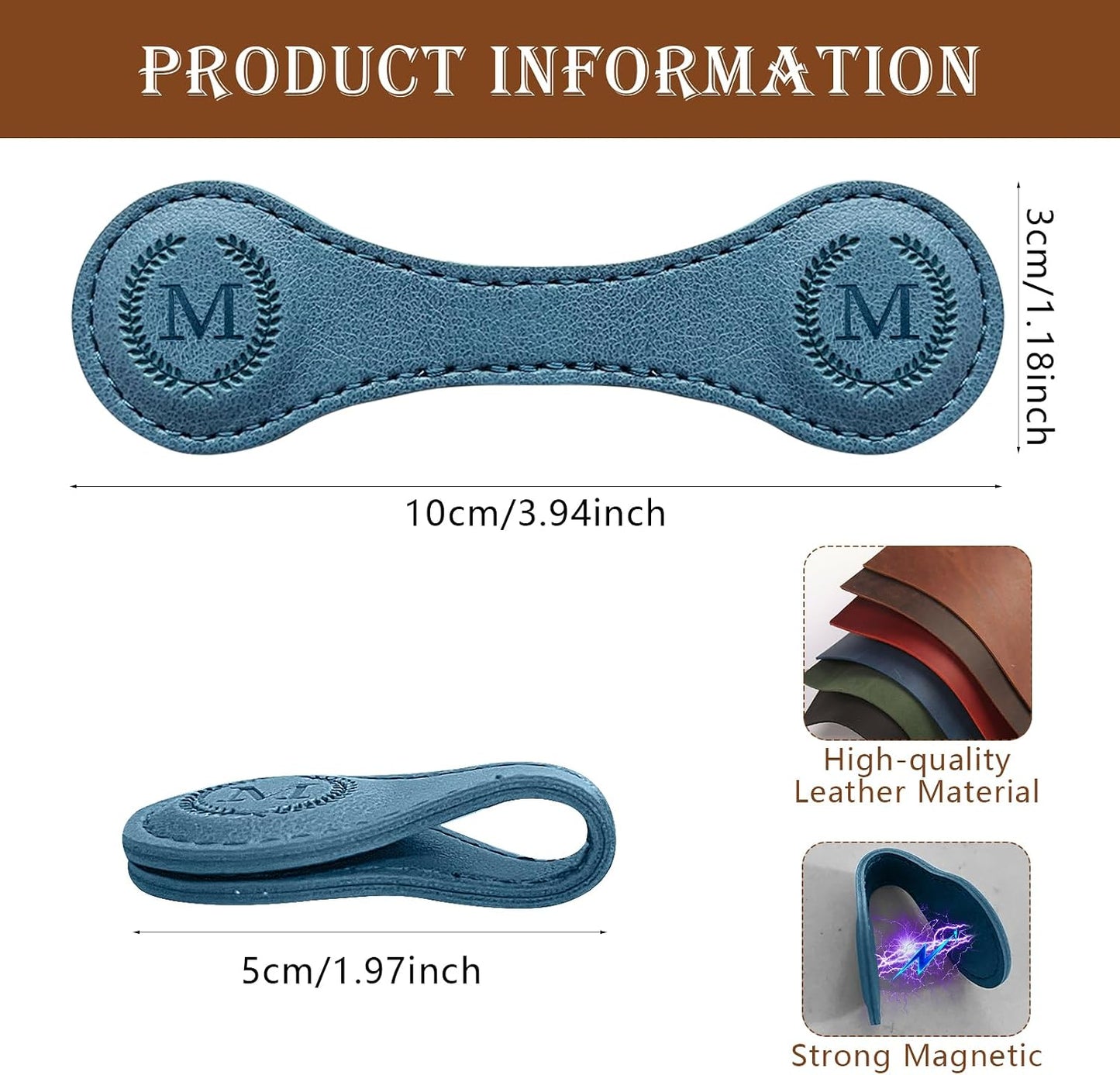 Handmade Personalized Leather Magnetic Bookmark - Custom Initial Letter Design with 26 Alphabet Choices - Durable Bookmark for Readers, Book Lovers, Women & Kids BST202