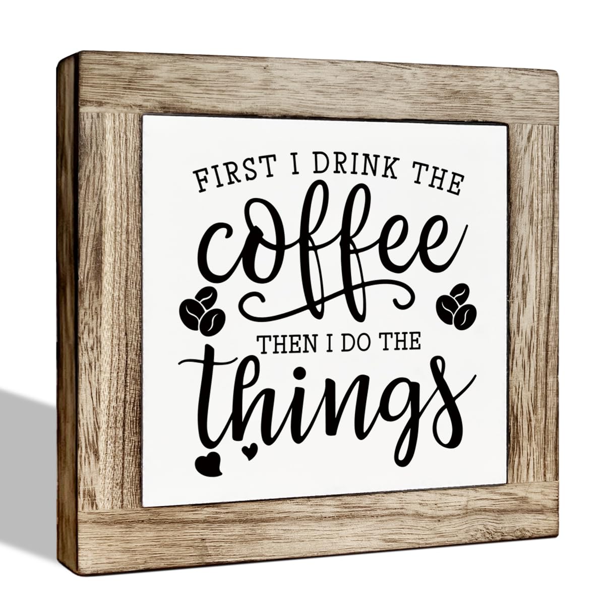 Funny Wooden Coffee Bar Decor Sign, Bar Decorations, in the Morning When Rise Give Me Jesus (and Coffee), Cafe Table Top Shelf Accessories, Cafe Signs Decor 5.9x5.9 Inches BST202
