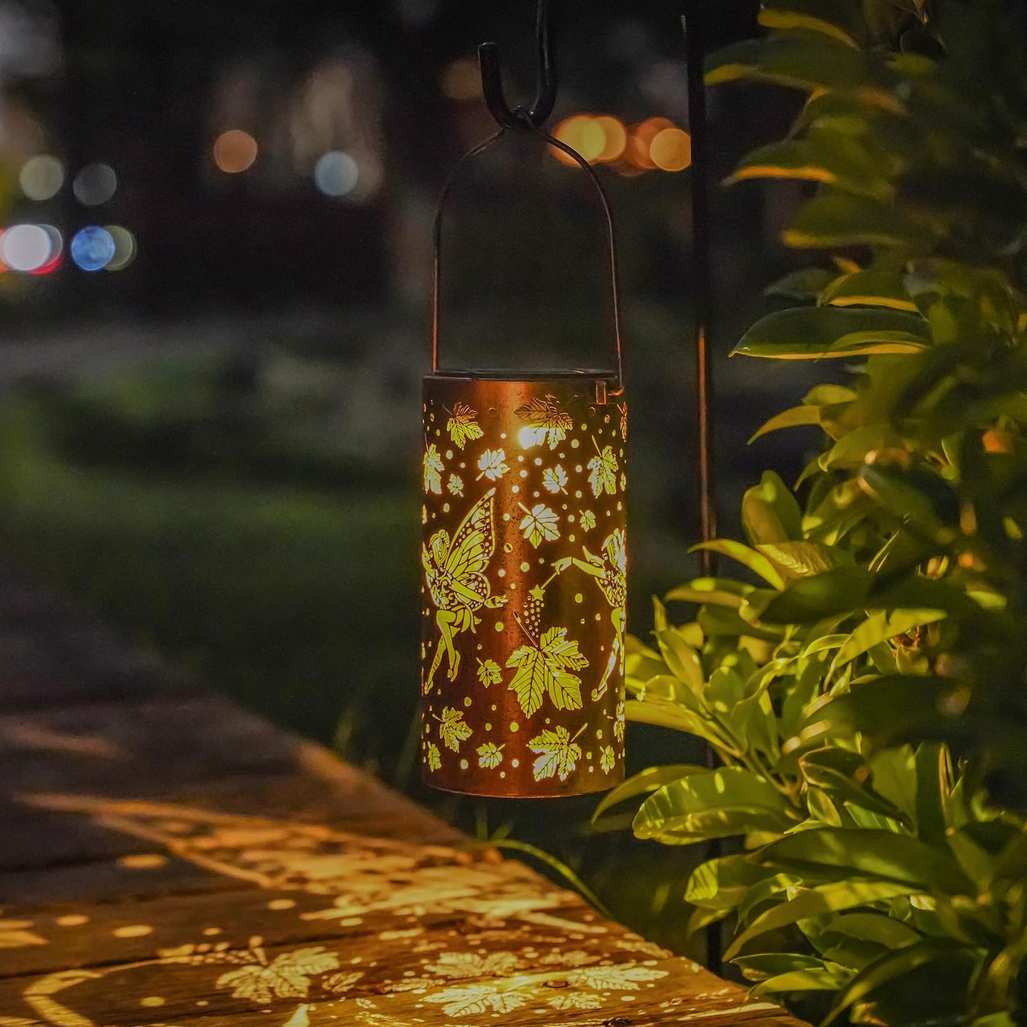 Solar Lanterns Outdoor Waterproof Butterfly Garden Decor Birthday Gifts for Women Mom Grandma, Hanging Solar Lights Metal Lantern Decoration Outside for Yard, Patio, Backyard, Porch