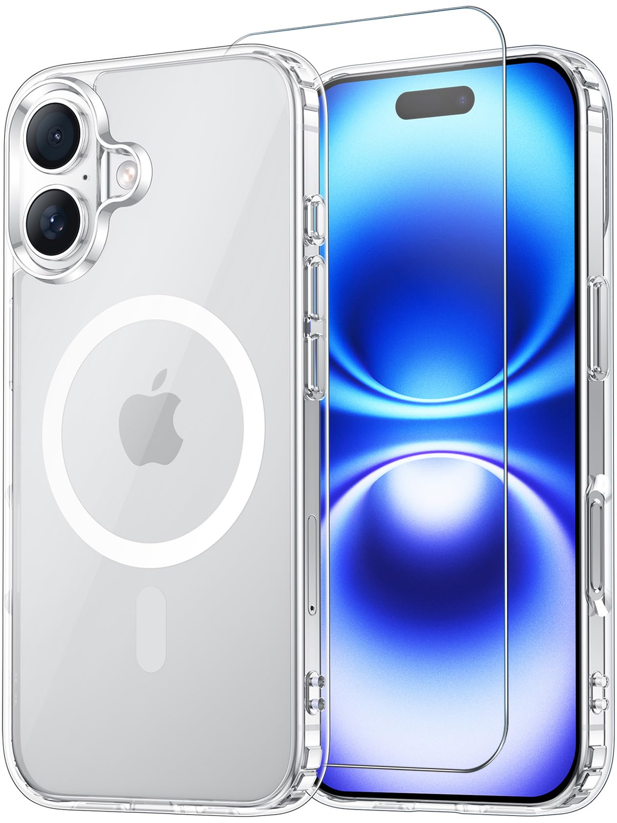 for iPhone 17 Pro Max Case Clear with Screen Protector, Compatible with Magsafe, Anti-Yellowing, Military-Grade Protection, Shockproof Slim Magnetic Phone Case Cover, Black WN420