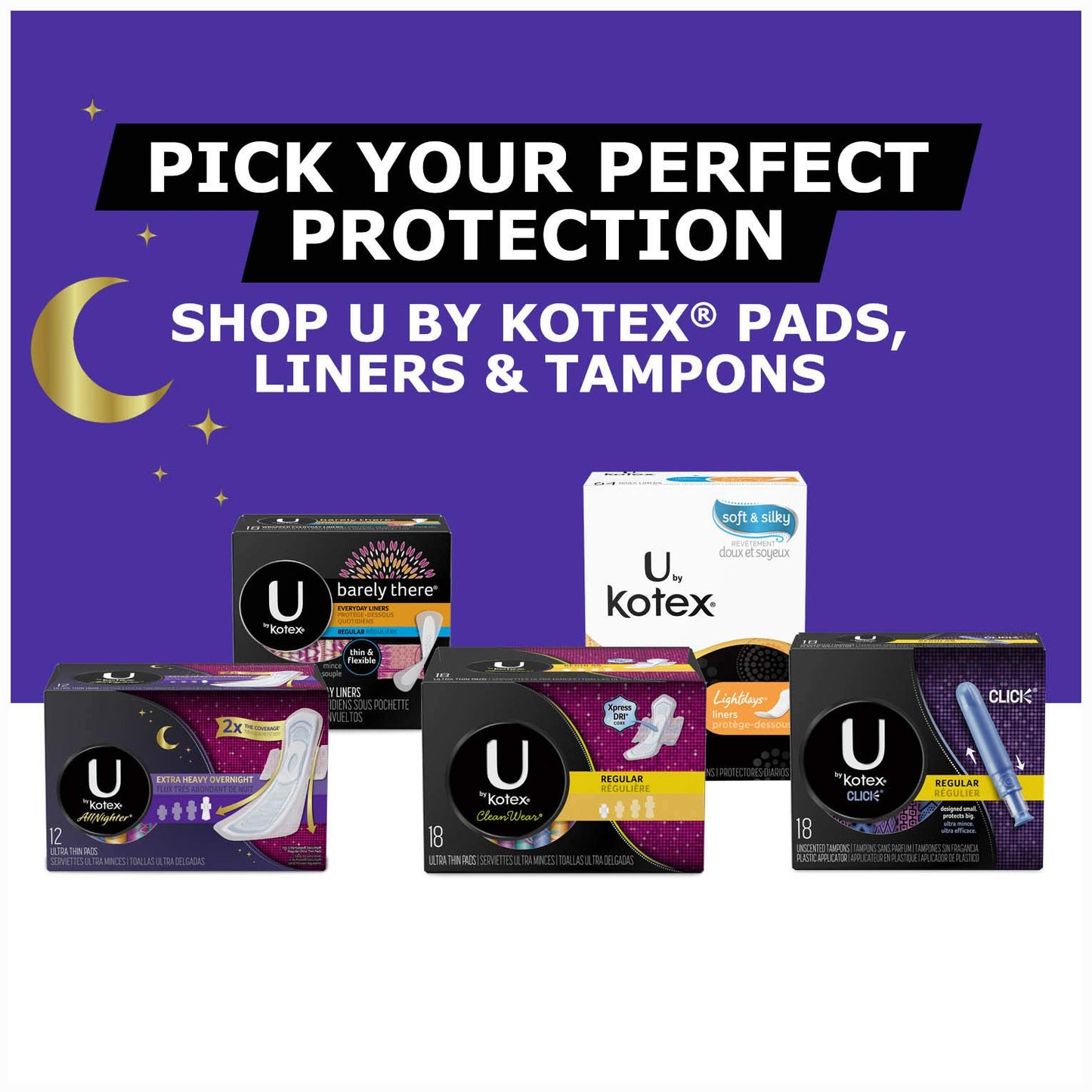 U By Kotex Allnighter Ultra Thin Overnight Pads with Wings, Extra Heavy Flow, 24 Count