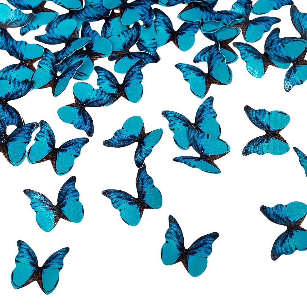 Edible Butterflies for Cake Decorating, Rainbow edible Butterfly Cake Toppers and Cupcake Toppers, Edible Wafer Paper Butterflies Set of 48 Rainbow Cake Food Decorations (5Colors-1) BST326L