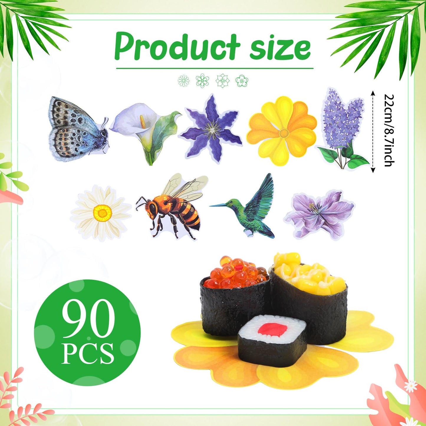 Gersoniel 90 Pcs Parchment Paper Leaves, 8.66 Inch Spring Charcuterie Board Parchment Paper Leaves Cheese Decorative for Table Festival Party Serving BST220