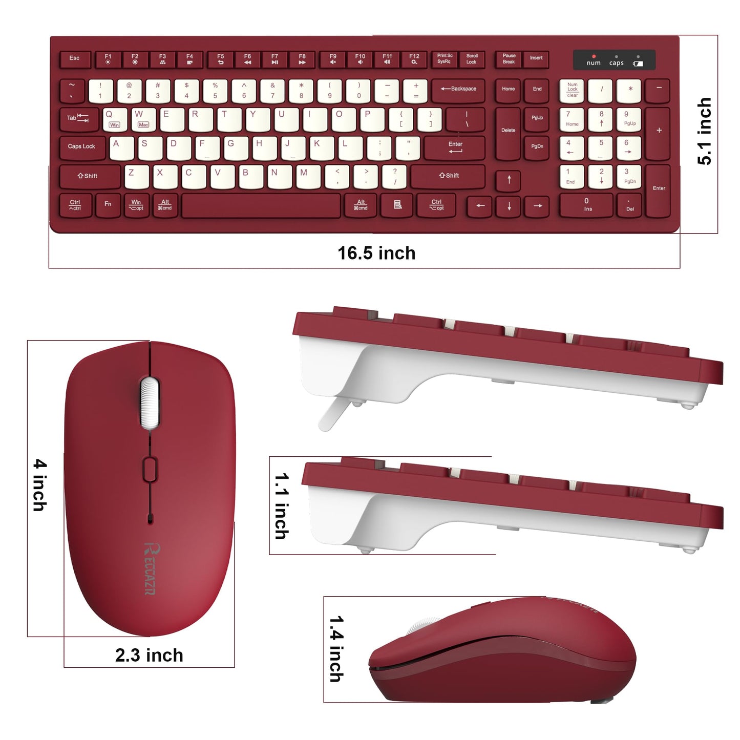 Wireless Keyboard and Mouse Combo, Full-Sized Wireless Keyboard and Adjustable DPI Mouse, 2.4GHz USB Receiver, Silent Keyboard and Mouse for PC, Windows, MAC, Desktop, Laptop (Avocado Green)