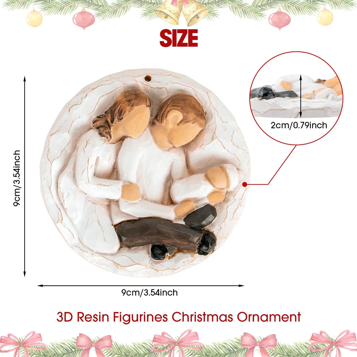3D Christmas Ornament 2026 Wedding Gifts for Couple - Romantic Our First Christmas Married Engaged Ornament Bridal Shower Gift - Just Married Ornaments for Xmas Tree, Mr and Mrs Gifts for Newlyweds BST326H