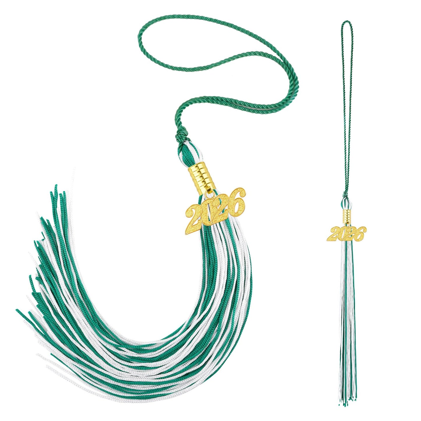 2026 Tassel Graduation 2 Pcs, 2026 Tassel Charm, Green Tassels, Graduation Cap Tassels 2026, Grad Cap Accessories for Graduate Hat Ceremonies Memorial Graduations Decorations BST220