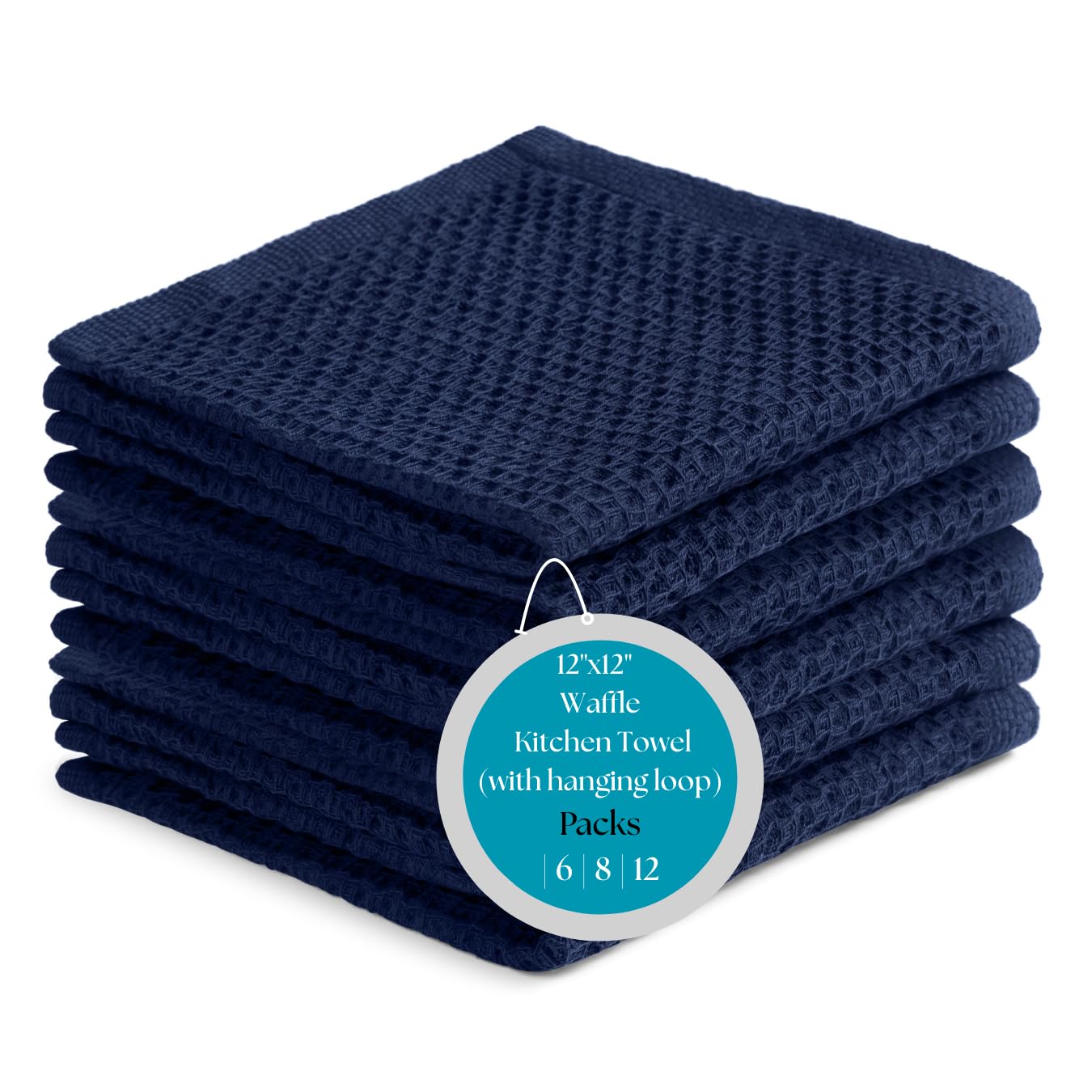Cotton Waffle Weave Wash Cloths - Pack of 6 (12x12 Inches) | Ultra Soft, Absorbent Dish Cloths | Quick Dry, Dish Cloths & Dish Rags - Taupe/Grey (Kitchen Essentials) BST220