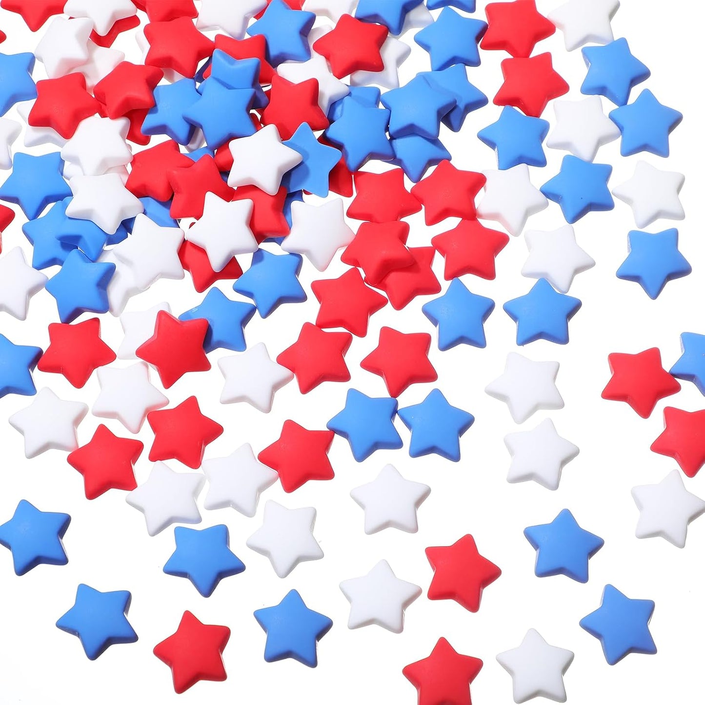 Weysat 150 Pcs Red White and Blue Stars Memorial Day Patriotic Vase Filler Decorations 250th Anniversary Independence Day Table Centerpieces 4th of July Resin Table Scatter (0.8 Inch) BST326L