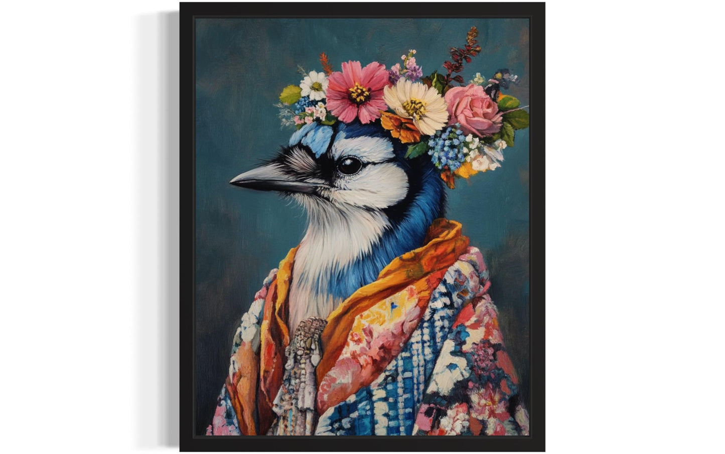 Moose Flower Head Unframed Wall Art Print Poster, Kimono Bathroom Dressing Room Decor Posters Prints for Restroom Home Picture Painting Artwork Gallery 7 (Moose, 16 x 20 inches, Unframed) BST220