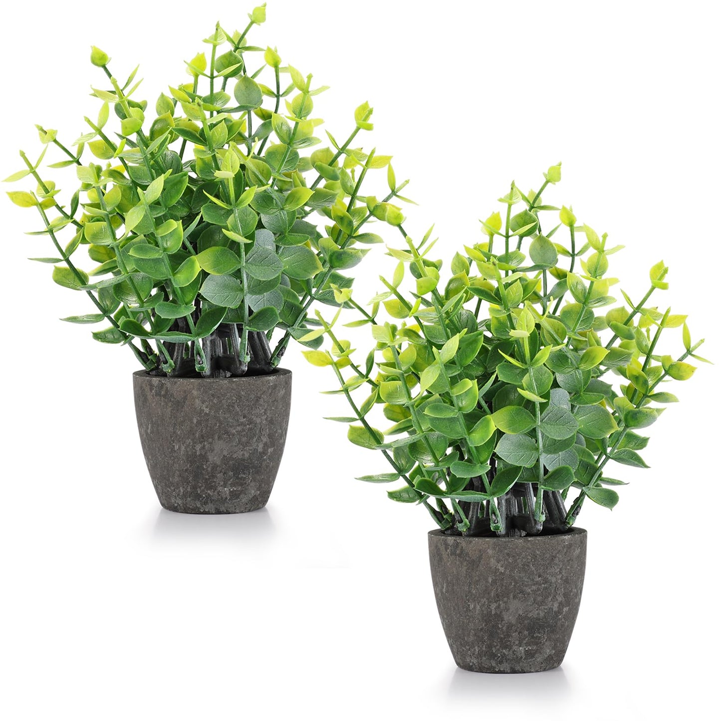 FAVOWREATH 2 Pack Small Fake Plants Potted Artificial Plants Indoor for Home Decor Office Room Farmhouse Indoor Table Bathroom Decor BST220