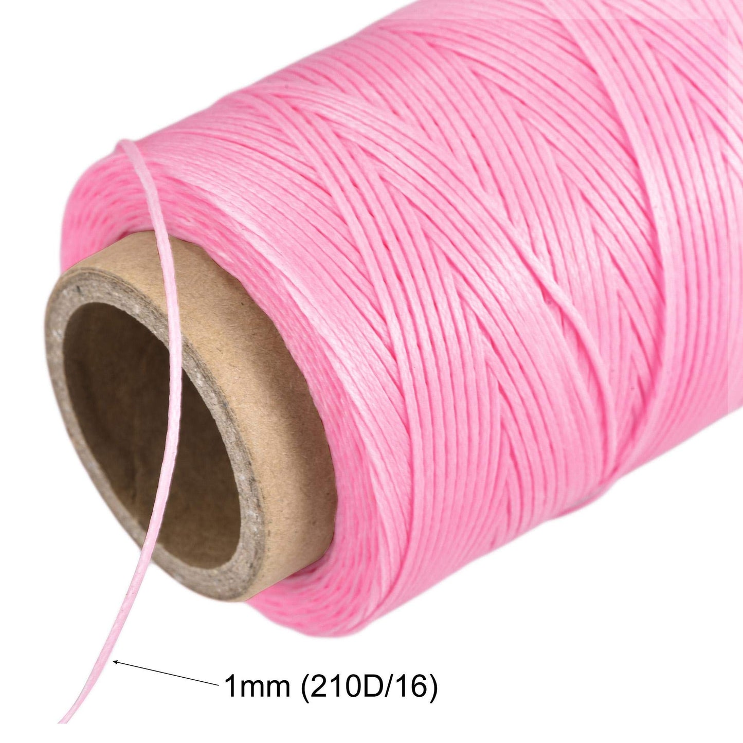 uxcell Leather Sewing Thread 186 Yards 210D/1mm Polyester Waxed Cord for Manual Sewing, Wheat BST326H