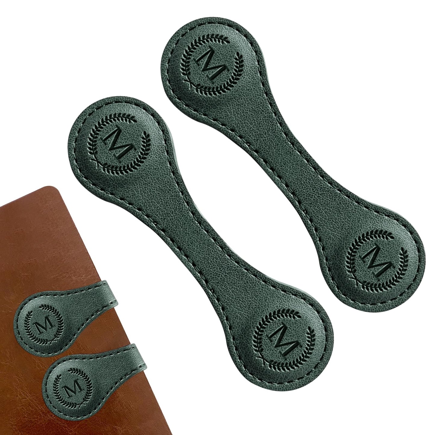 Handmade Personalized Leather Magnetic Bookmark - Custom Initial Letter Design with 26 Alphabet Choices - Durable Bookmark for Readers, Book Lovers, Women & Kids BST202