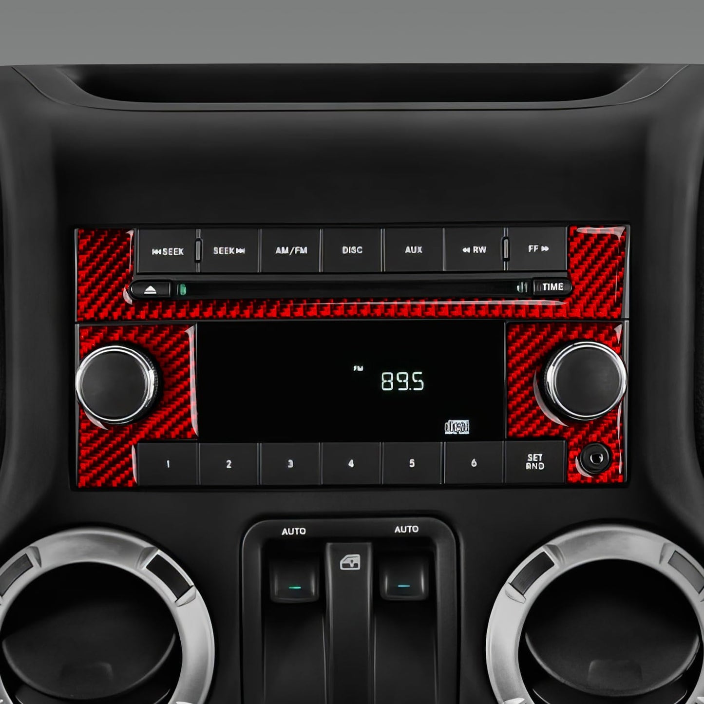 Car Gear Shift Lower Panel Sticker Carbon Fiber Decal Interior Trim Cover for Jeep Wrangler 2011 2012 2013 2014 2015 2016 2017 Accessories (Red) BST220