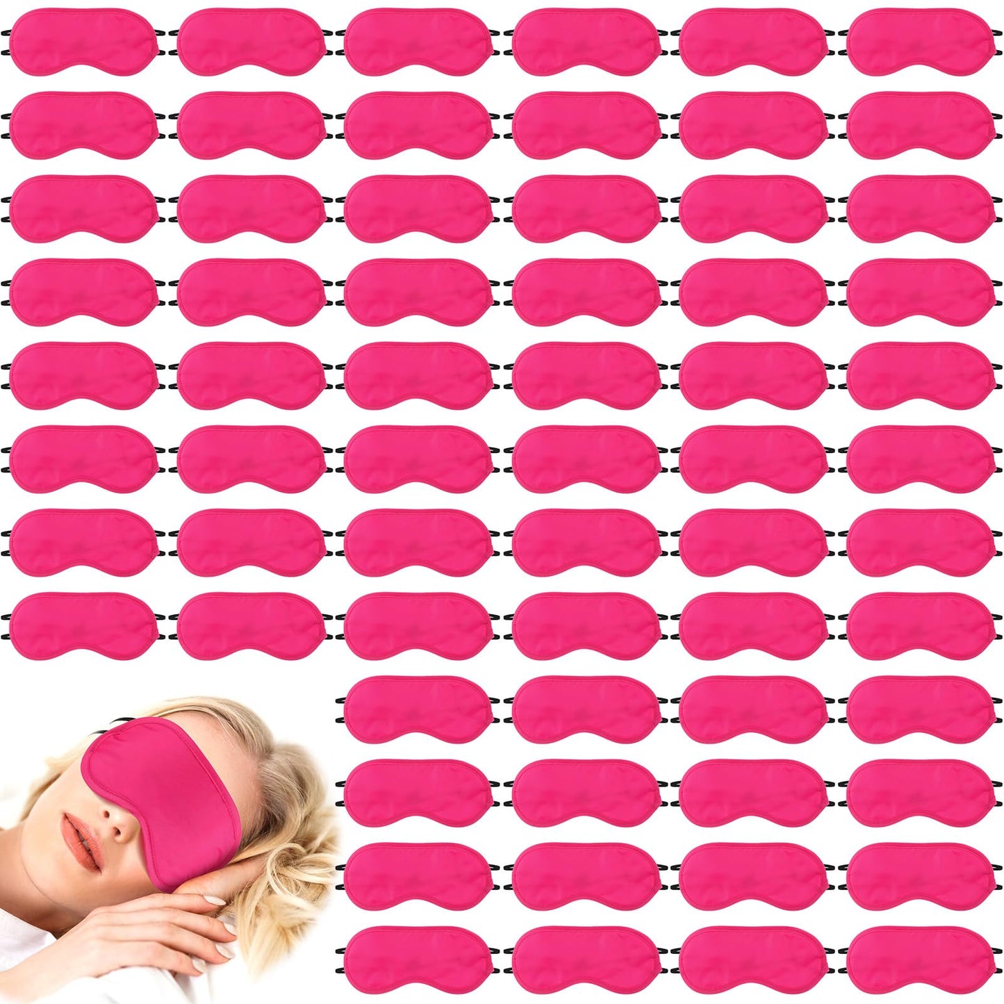 Tarpop 200 Pcs Eye Mask Sleeping Blindfold Eye Cover with Adjustable Strap for Games Party Team Building Travel Individually Wrapped Sleep Mask for Women Men (Blue)
