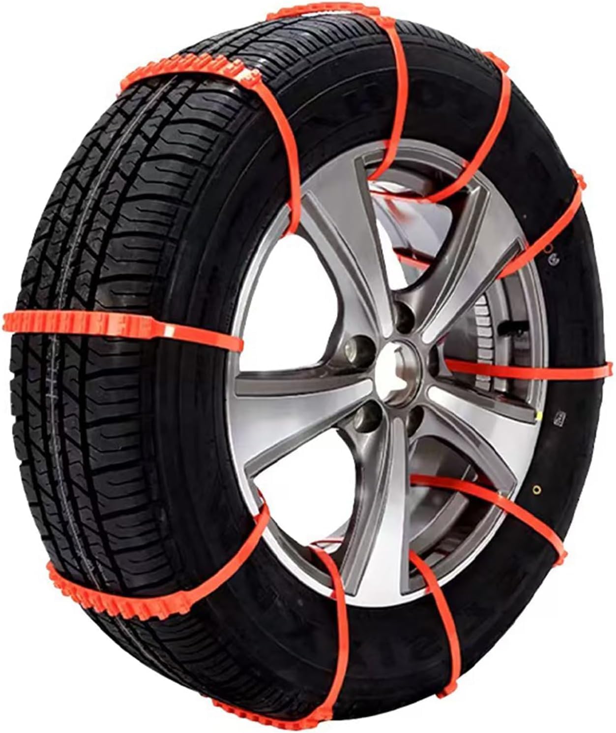 20pack Snow Tire Chains Reusable Anti-Skid Car Winter Wheels Chain Universal Cable Tire Belts, Red Non-Slip Zip Tie Tires Chain Emergency for Auto Pickup Trucks Suv WN420