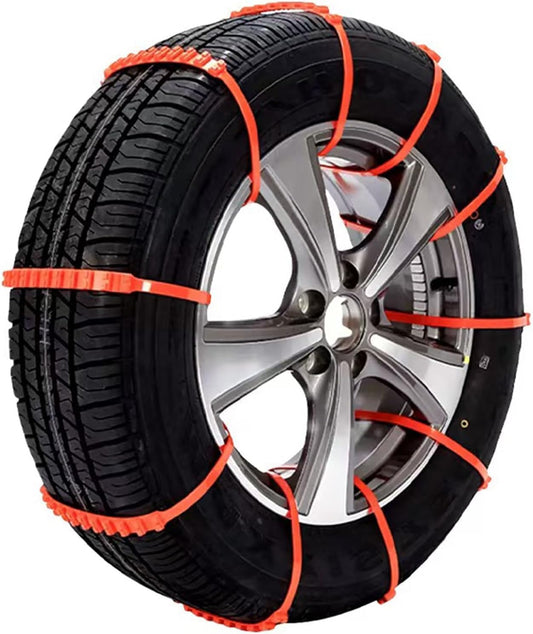 20pack Snow Tire Chains Reusable Anti-Skid Car Winter Wheels Chain Universal Cable Tire Belts, Red Non-Slip Zip Tie Tires Chain Emergency for Auto Pickup Trucks Suv WN420