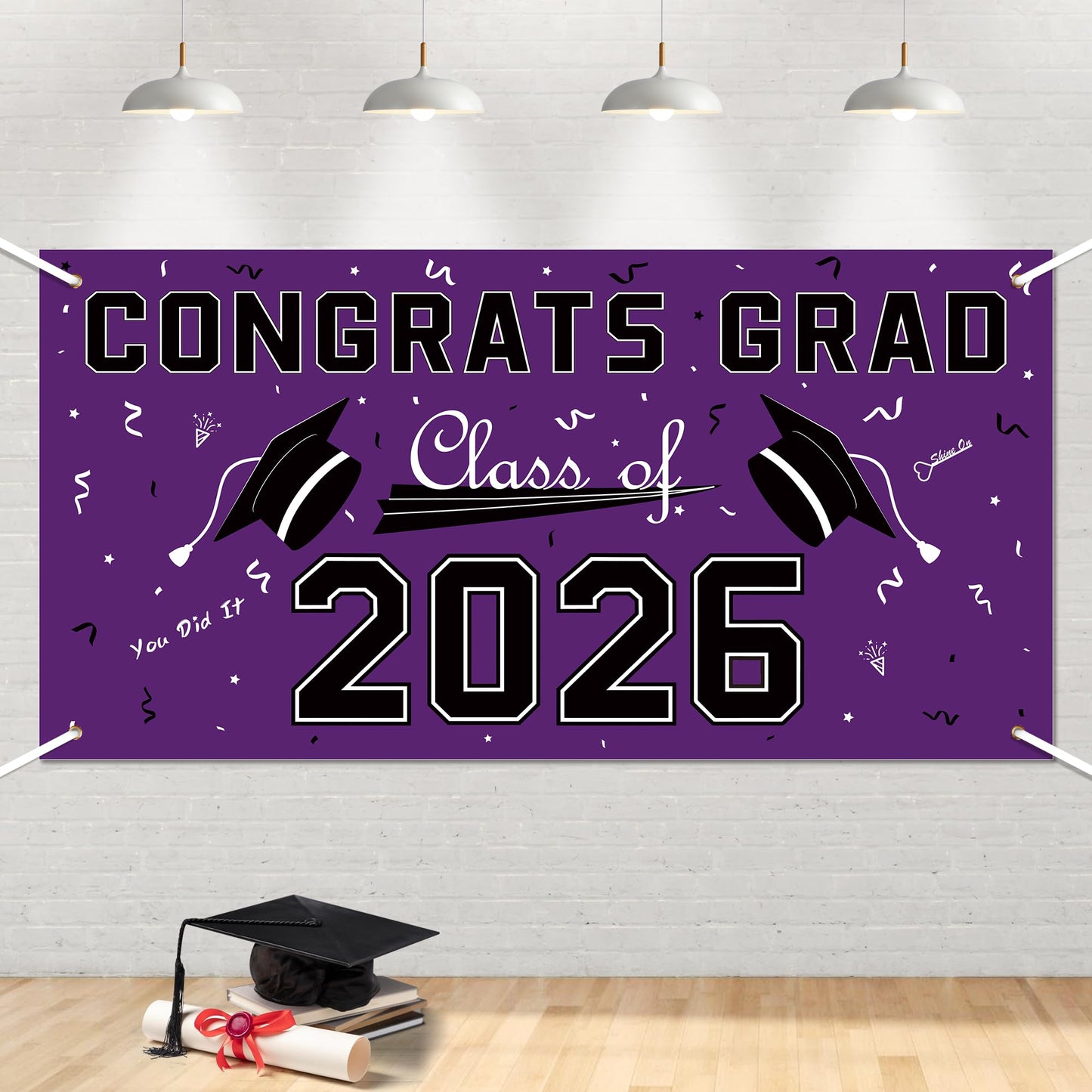 Graduation Decorations 2026 2027 - Red Polyester Graduation Backdrop - Graduation Party Decorations - Congrats Grad Banner - Graduation Decorations Class of 2026,Graduation Party Favors Supplies Yard Sign WN420
