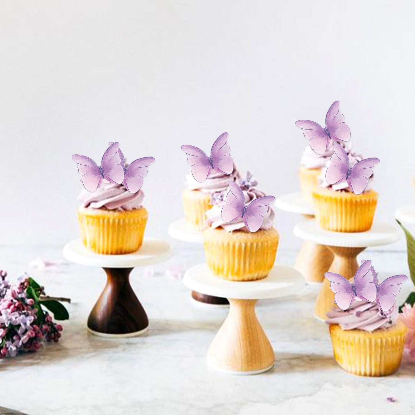 Edible Butterflies for Cake Decorating, Rainbow edible Butterfly Cake Toppers and Cupcake Toppers, Edible Wafer Paper Butterflies Set of 48 Rainbow Cake Food Decorations (5Colors-1) BST326L