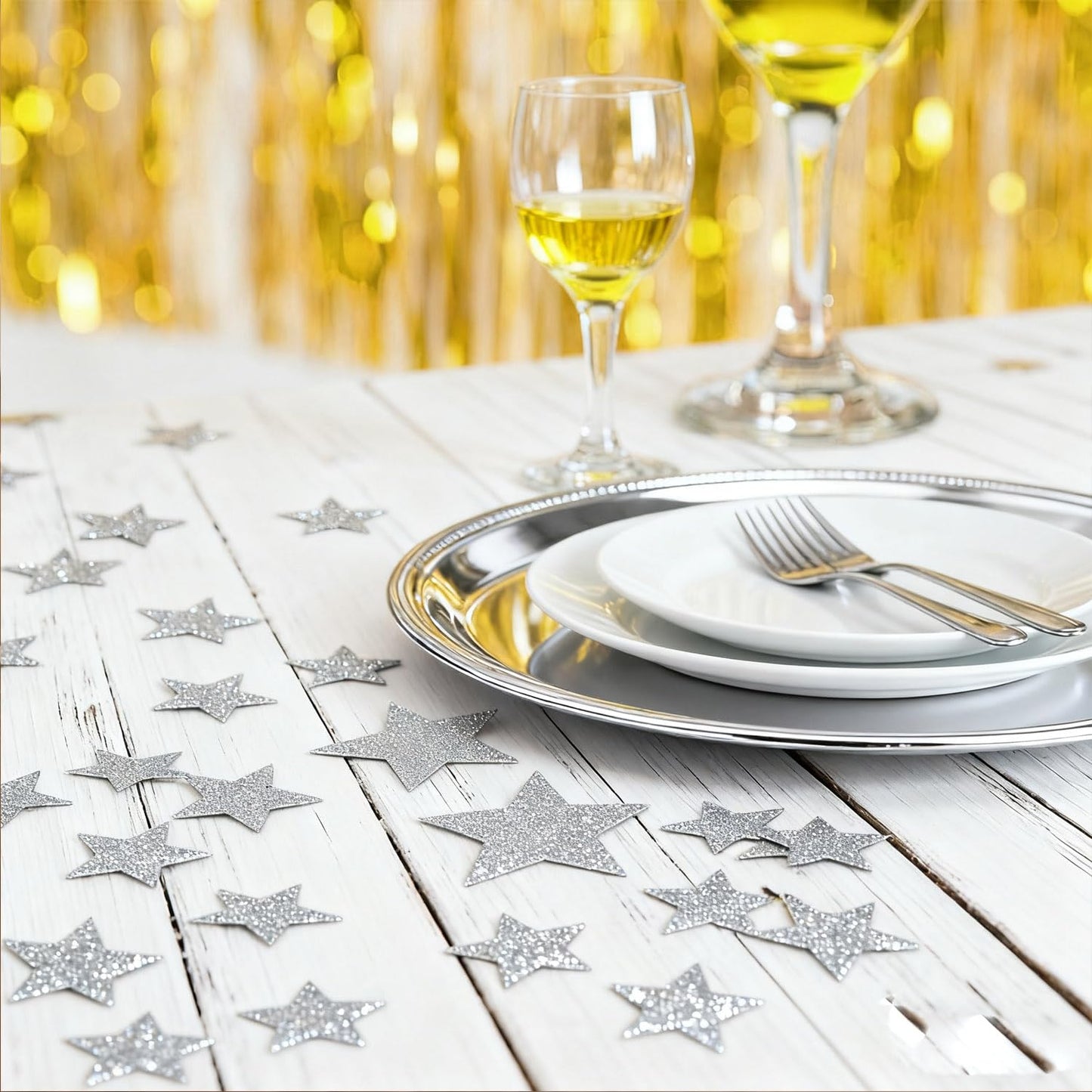 Gold Round Glitter Confetti(3/2/1 inch),200PCS Gold Dots Sparkling Confetti for Table Decor BST220