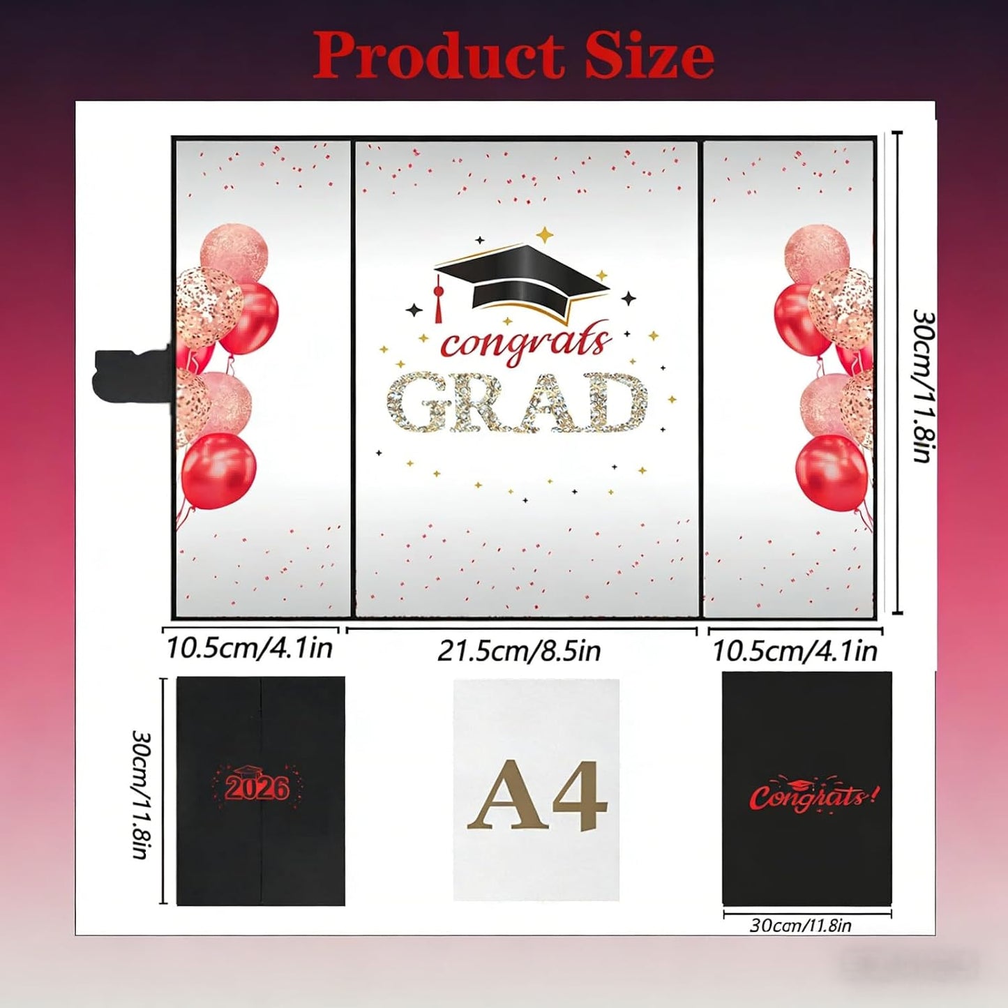 SIHPTO Graduation Guest Book 2026 College Graduation Party Decorations,Red Graduation Signature Book,Class of 2026 Congrats Grad Guest Book Alternative, Graduation Gifts for Her Him BST326L