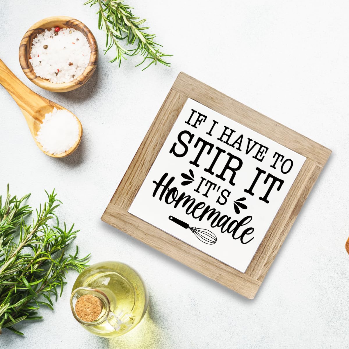 Just A Spoonful of Sugar Sign, Coffee Decor Sign, Rustic Kitchen Box Signs, Coffee Station Decor, Modern Farmhouse Home Decors for Kitchen Bar, Cafe Decors, Freestanding Wooden Plaque BST326L