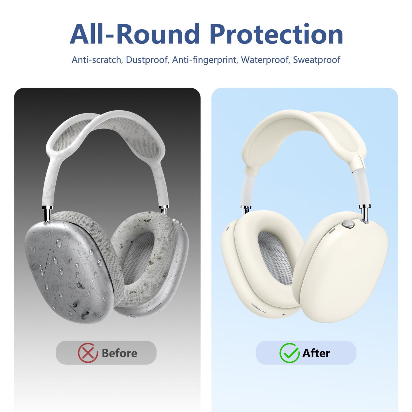 Case for Airpods Max Headphones, Ear Pad Case Cover/Ear Cups Cover/Headband Cover for AirPods Max 2 & 1 (USB-C/Lightning) (2026/2024/2020), Silicone for Apple Airpod Max 2,Accessories Cases,Deep Green WN420