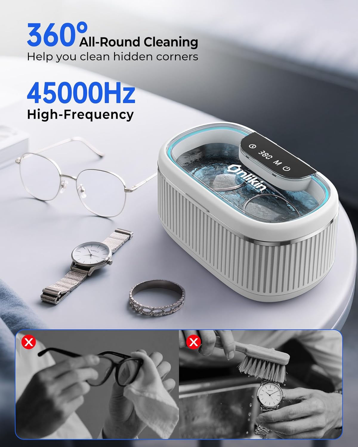 Onlikin 35W Ultrasonic Jewelry Cleaner 83
