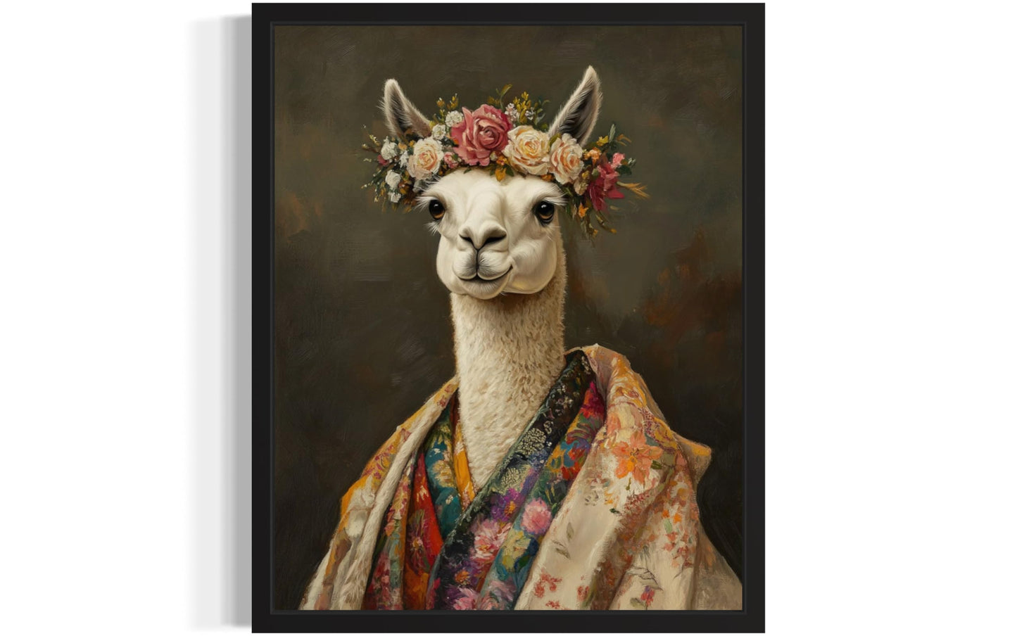Moose Flower Head Unframed Wall Art Print Poster, Kimono Bathroom Dressing Room Decor Posters Prints for Restroom Home Picture Painting Artwork Gallery 7 (Moose, 16 x 20 inches, Unframed) BST220
