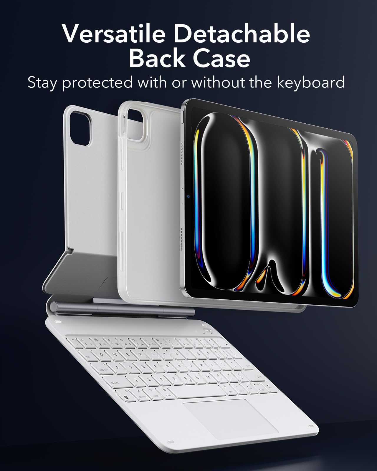 ESR iPad Pro 11 Inch Case with Keyboard (M5/M4, 2025/2024), iPad Pro 11(5th) Keyboard Case with Easy-Set Magnetic Stand, Portrait/Landscape Modes, Removable Protective Case, Rebound 360 Series, Black