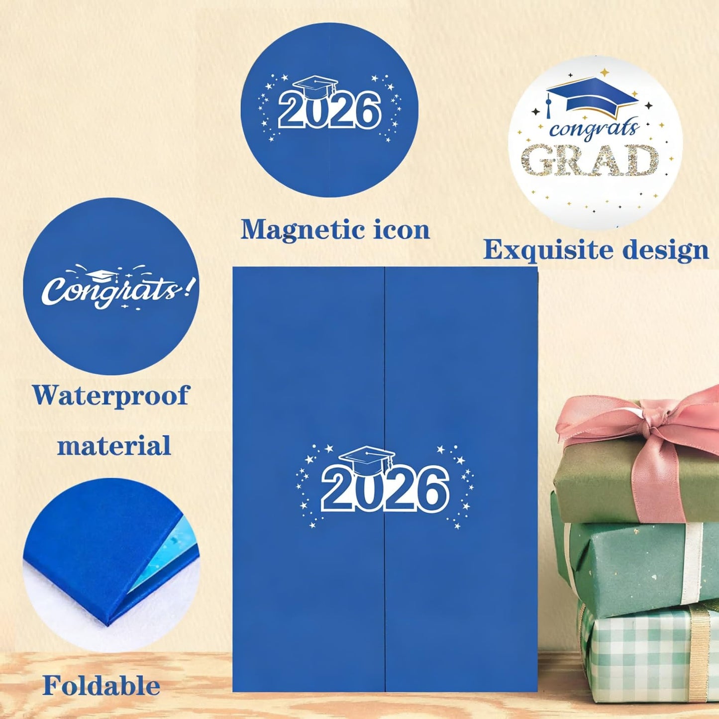 SIHPTO Graduation Guest Book 2026 College Graduation Party Decorations,Red Graduation Signature Book,Class of 2026 Congrats Grad Guest Book Alternative, Graduation Gifts for Her Him BST326L