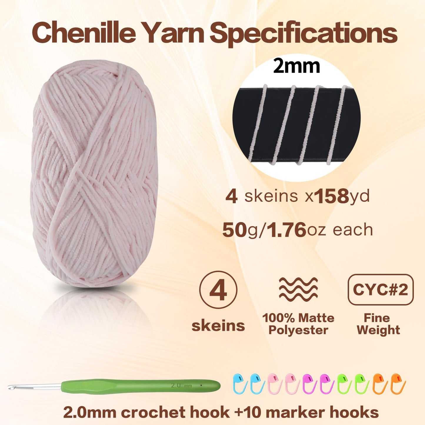 4 Pack of 1.76oz Chenille Yarn for Crocheting,158yards Soft Fluffy Velvet Yarn, Ideal Crochet for DIY Baby Blankets Toys Scarves Throw Pillows Hats Cushions(Purple) BST326L
