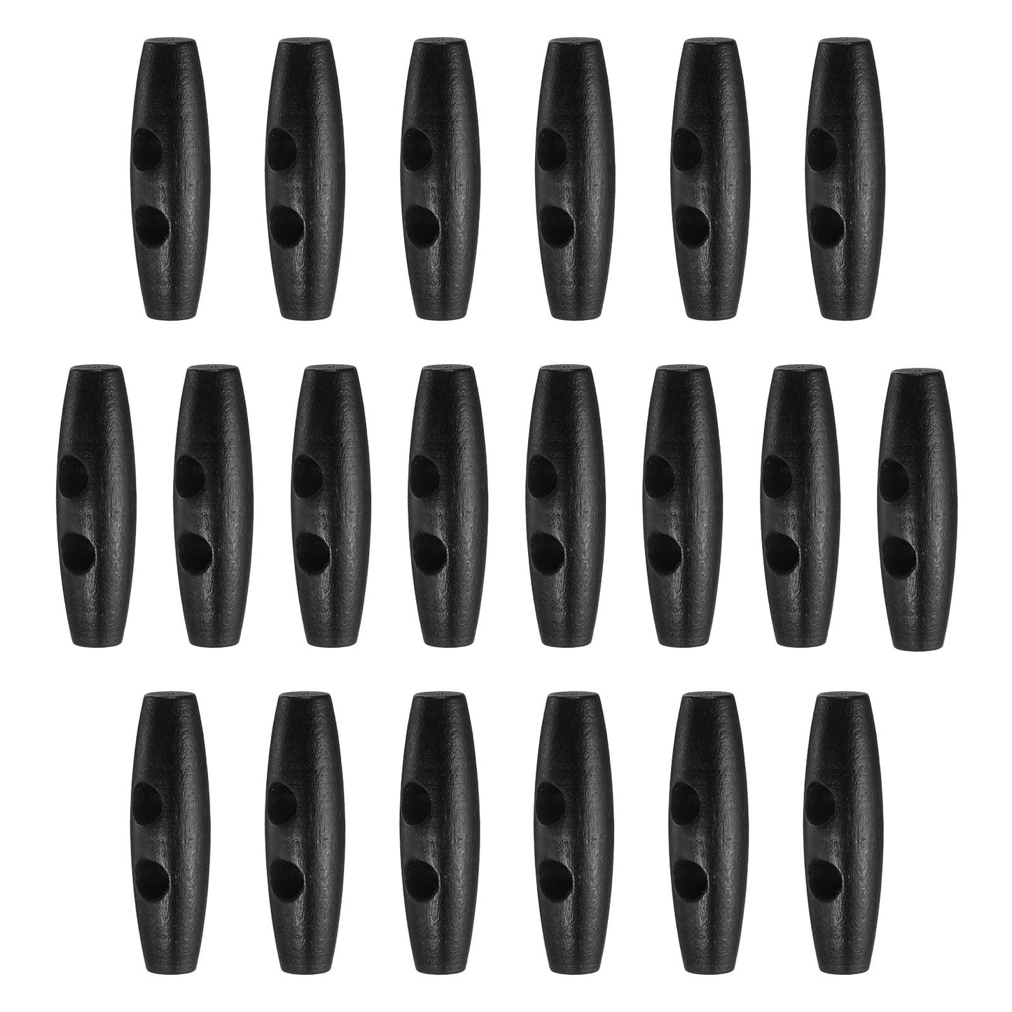 HARFINGTON 60mm / 2.4" Wooden Toggle Buttons 20pcs 2-Hole, Maroon | Wood Olive Sewing Buttons Horn Oval Buttons Sewing Accessories for Coat Sweaters Clothing DIY Craft BST326L