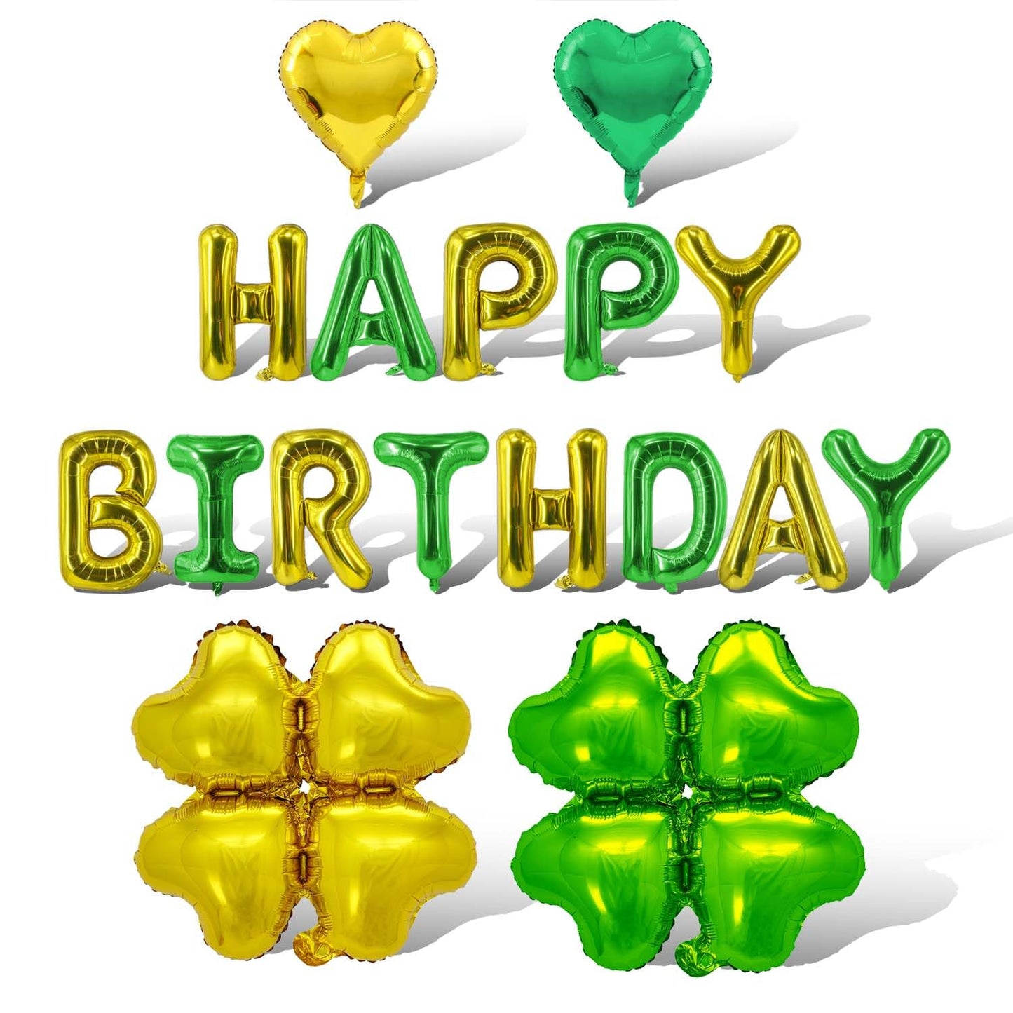 Green Happy Birthday Balloons Banner Foil Balloons Letters Banner Balloon for Green Themed Party Decoration Supplies Christmas Birthday Decoration Decor Ballons Arch Kits Party Balloon Set 15pcs BST326L