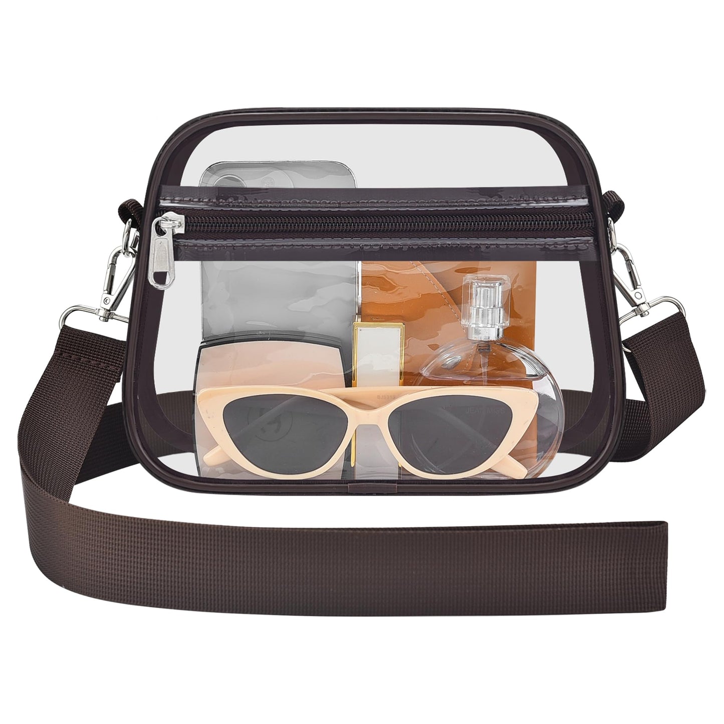 Clear Bag for Stadium Events Stadium Approved Women's Top-Handle Handbags | Mini Small Clear Bag Purse with Wide Adjustable Strap and Front Pocket for Sports Concerts, Festivals BST202