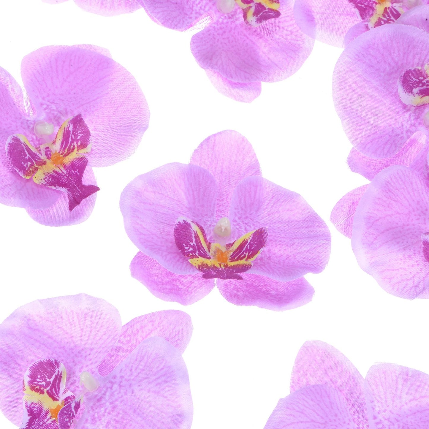 M METERXITY 20-Pack Artificial Orchid Flower Heads, Silk Faux Butterfly Flowers Head for Wedding/Bouquet/Bridal/Party Decor, Fake Phalaenopsis Petals Bulk [2.76 Inch, Dark Purple] BST220
