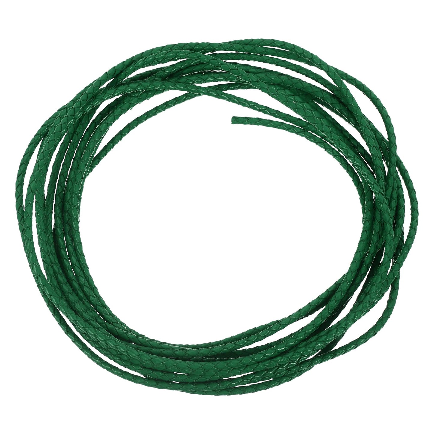 uxcell Leather Cord, 2.2 Yards 4mm Dia Braided String Strip for Purse Handbag Shoelace DIY Crafts Bracelet Making, Yellow BST326L