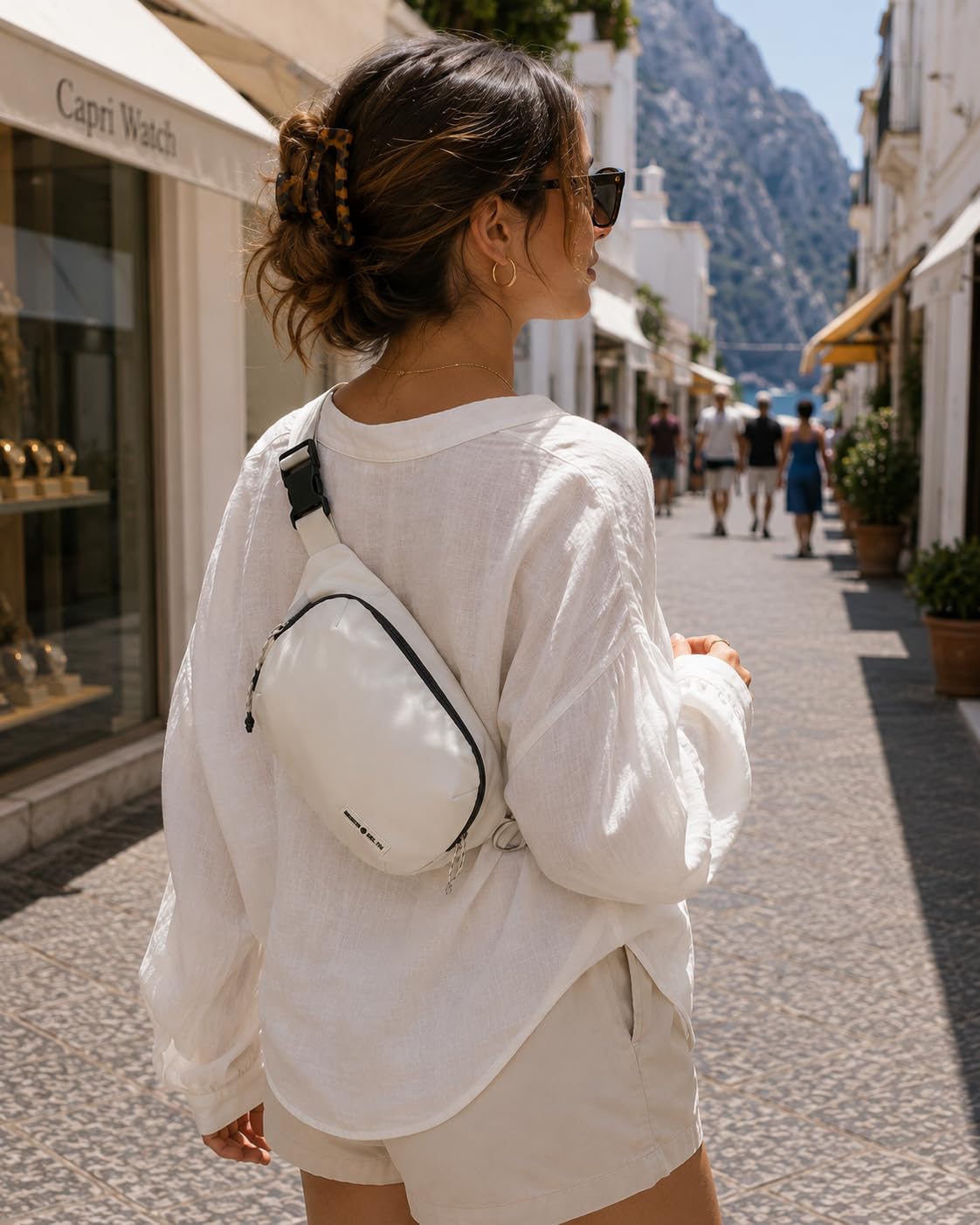 Mekong Delta White Canvas Crossbody Sling Women Men Water Repellant Travel Gym Casual BST220
