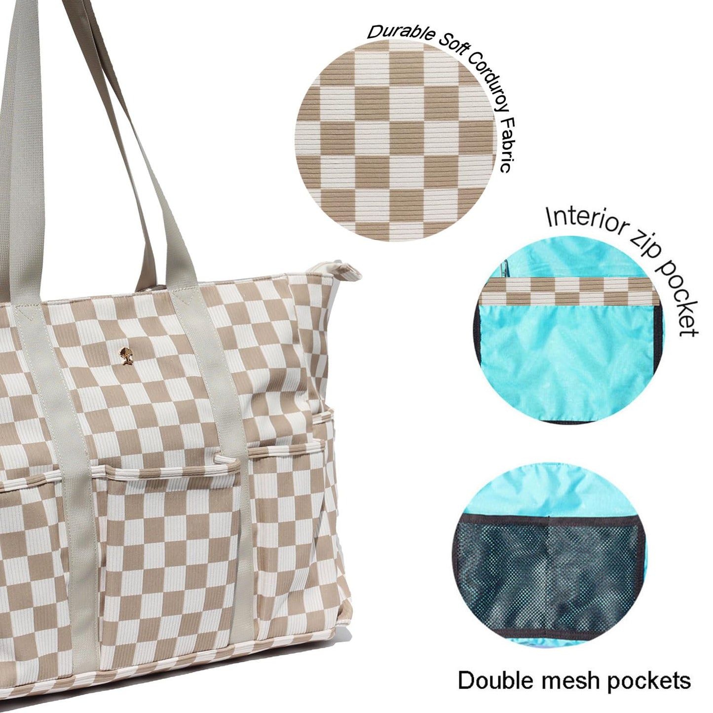ESVAN Utility Tote Bag Weekender Duffle Bag with 13 Pockets - Perfect for Travel, Work, Gym, Beach, Teachers, and Nurses BST326H