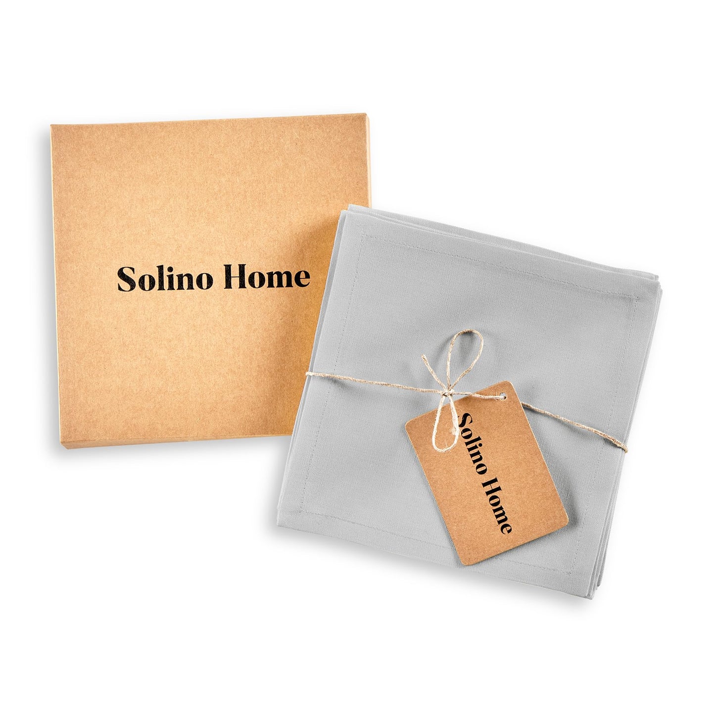 Solino Home Cotton Linen Cocktail Napkins Black, Dru 6 x 6 in, Set of 12 | Small Cloth Napkins for cocktails, coasters and appetizer serving | soft cotton linen weave, artisan crafted | fully washable BST326SOLH