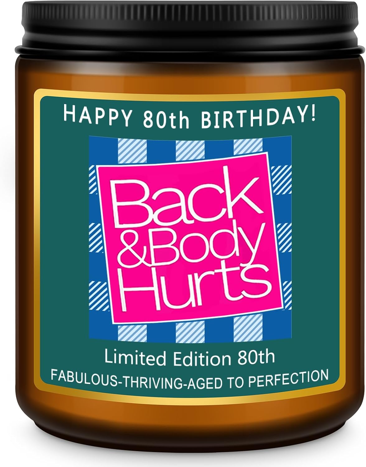 Happy 80th Birthday Decorations Gifts for Women Men, 80th Birthday Candles for Her Him, Funny 80 Years Old Ideas- Lavender Scented Candle BST326L