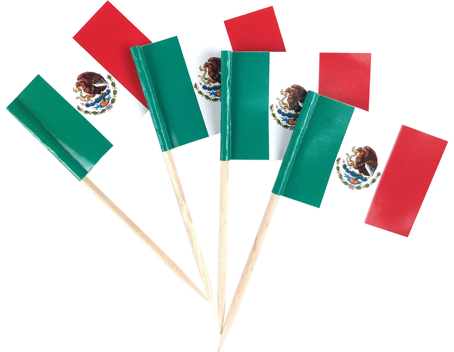 JBCD Mexico Toothpick Flag Mexican Mini Small Cupcake Topper Flags, 200pcs BST220