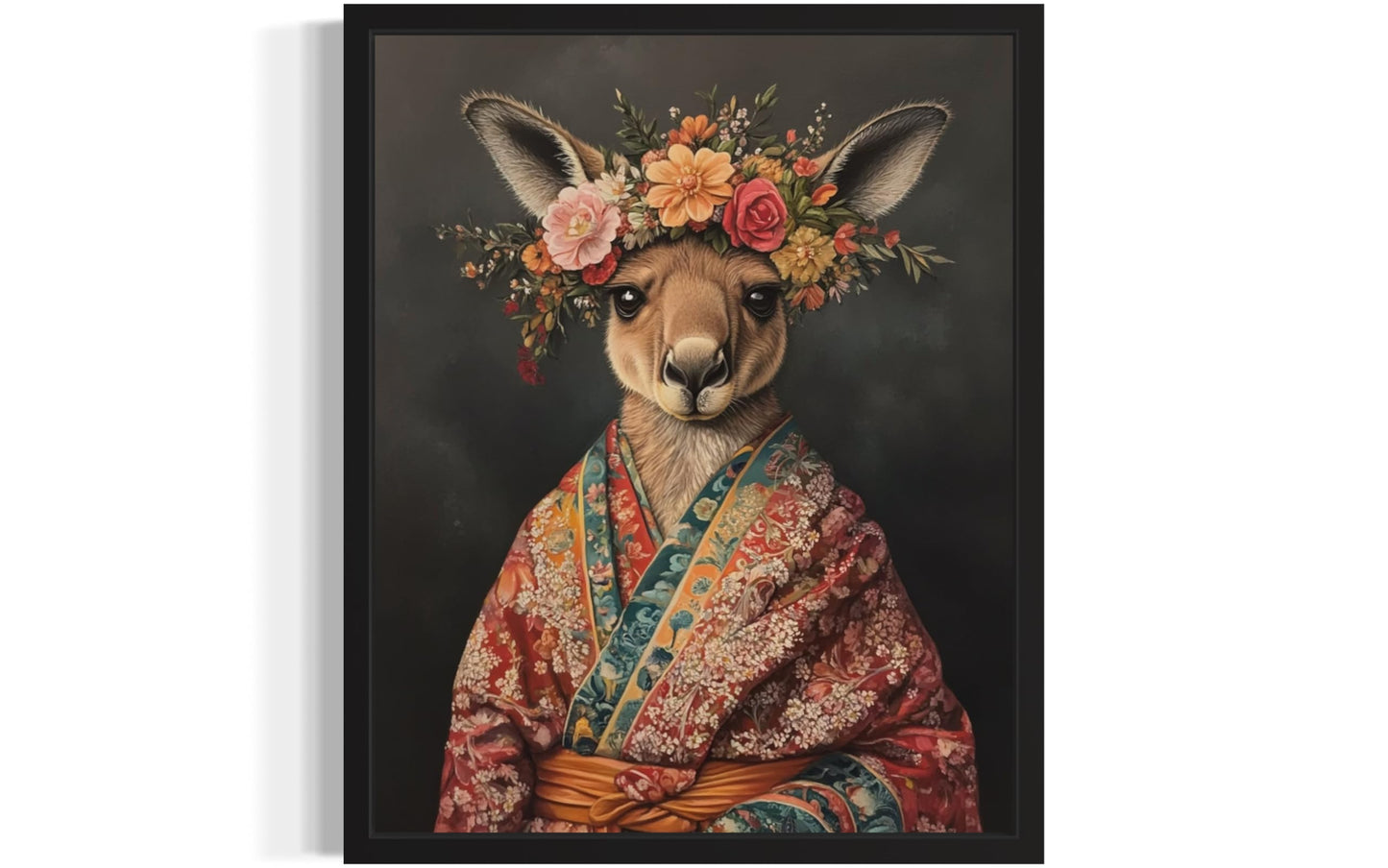 Moose Flower Head Unframed Wall Art Print Poster, Kimono Bathroom Dressing Room Decor Posters Prints for Restroom Home Picture Painting Artwork Gallery 7 (Moose, 16 x 20 inches, Unframed) BST220