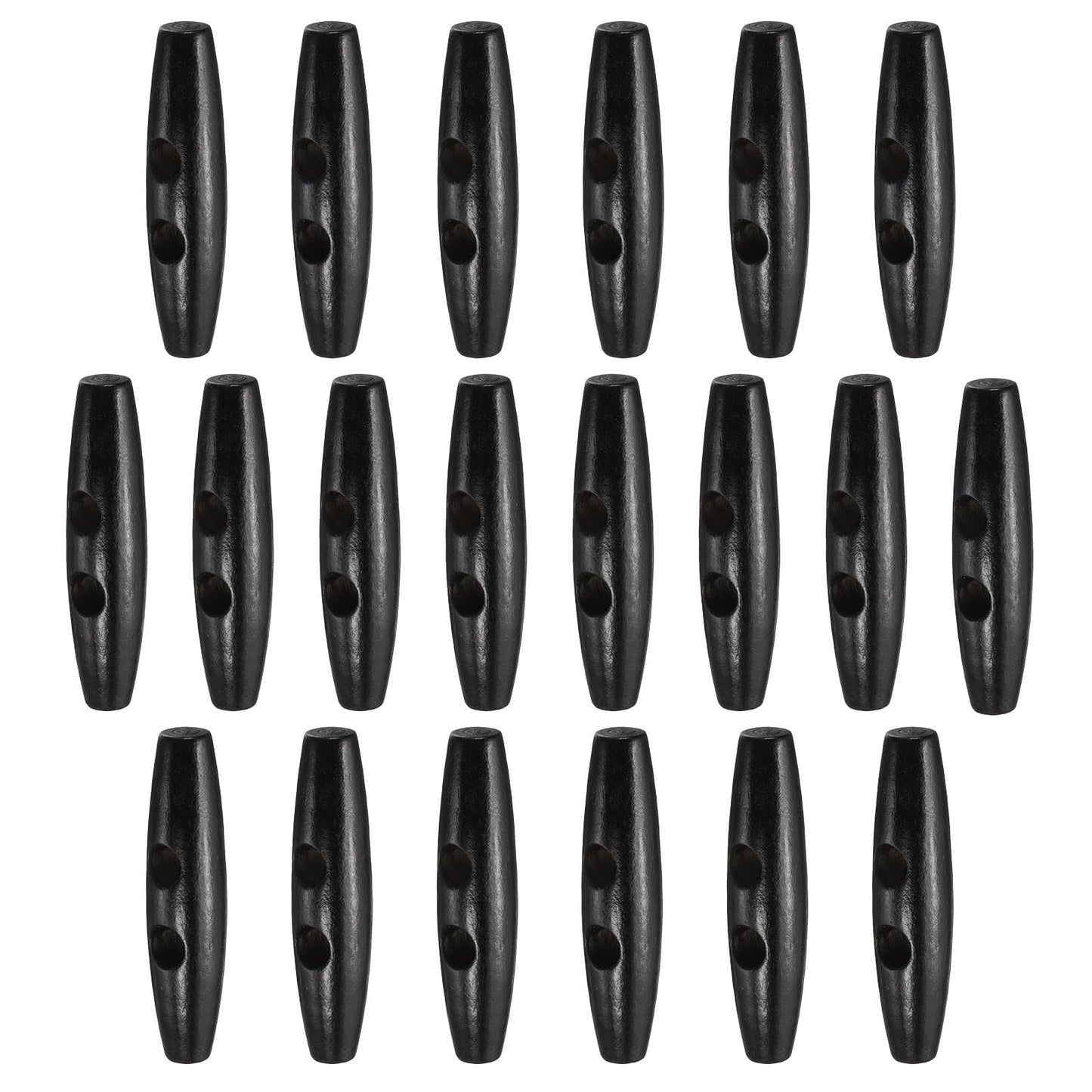 HARFINGTON 60mm / 2.4" Wooden Toggle Buttons 20pcs 2-Hole, Maroon | Wood Olive Sewing Buttons Horn Oval Buttons Sewing Accessories for Coat Sweaters Clothing DIY Craft BST326L