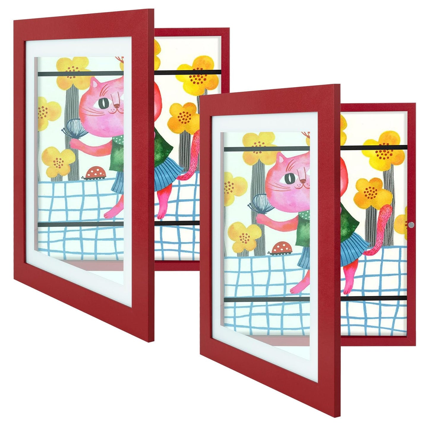 Golden State Art, 8.5x11 Kids Art Frames, Front-Opening Picture Frame Great for Kids Drawings, Artworks, Children Art Projects, Schoolwork, Home or Office (Walnut, Set of 2) BST220
