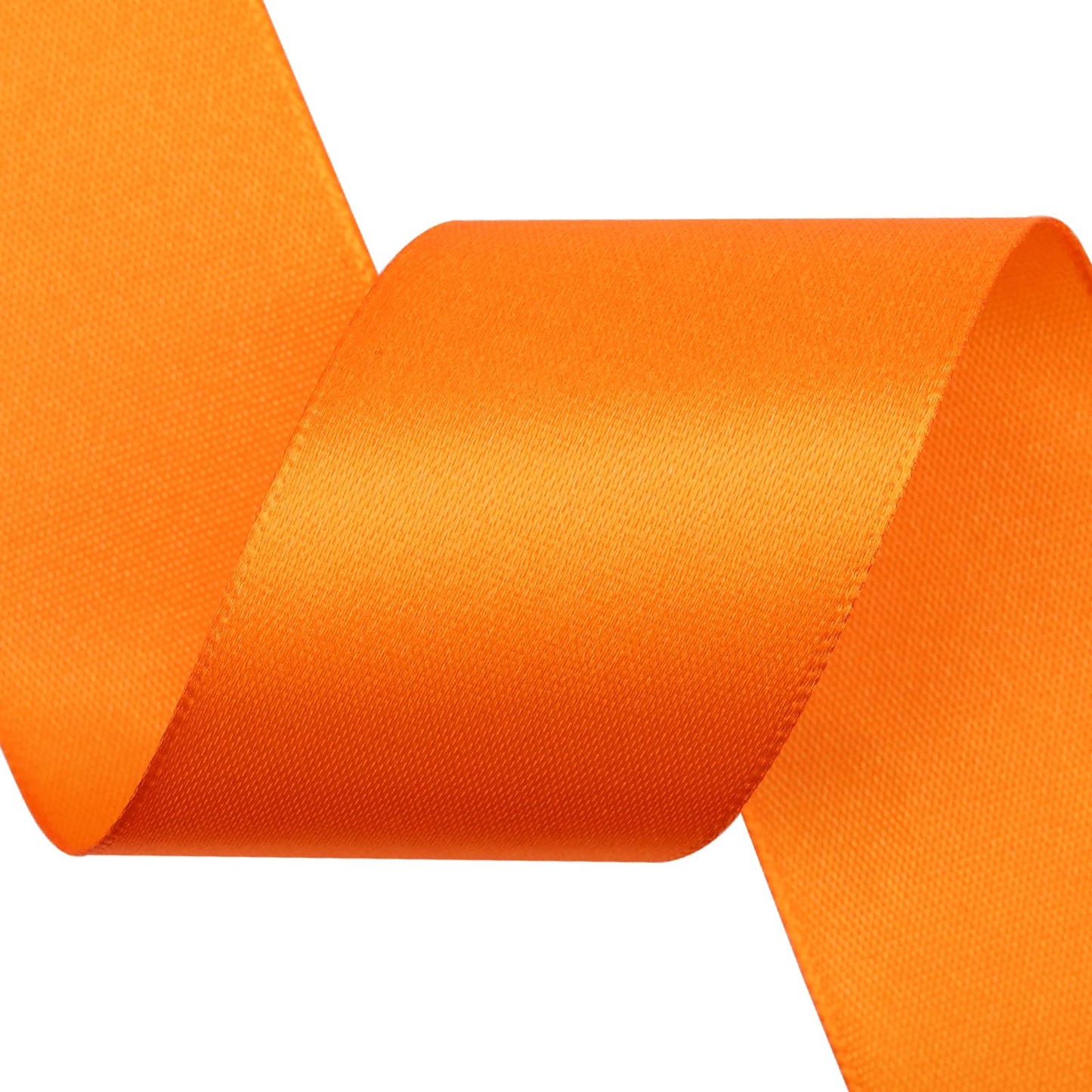 1-1/2 Inch Single Face Polyester Ribbon, 50 Yards Bulk Roll (Orange)–Wrinkle-Resistant Craft Ribbon for Gift Wrapping, Wedding Decor, DIY Projects BST220