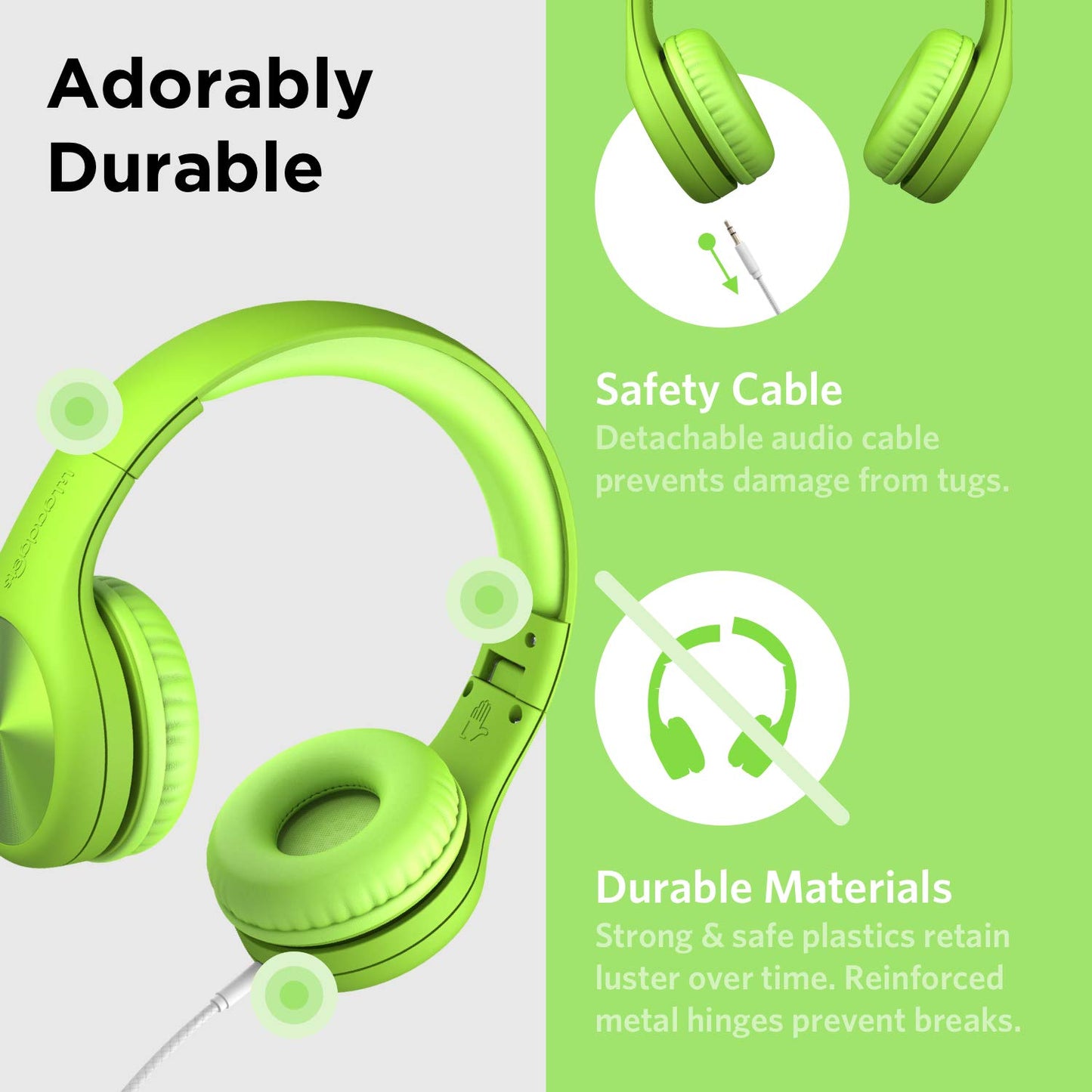 LilGadgets Connect+ Pro Wired Kids Headphones for School with Microphone, Volume Limiting Over-Ear Headset with Cord, SharePort Technology & SoftTouch Padding, Blue