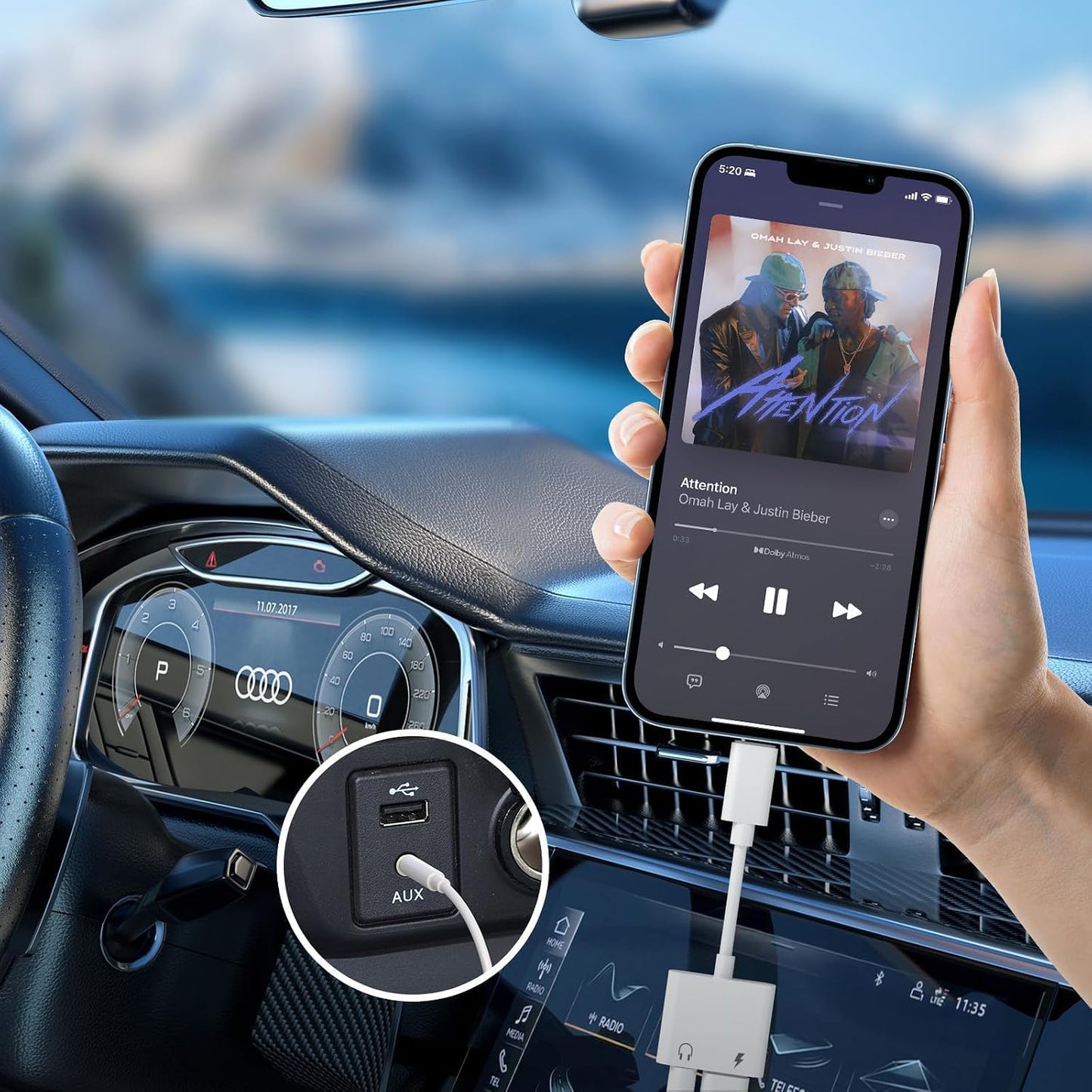 [Apple MFi Certified] iPhone Headphones Adapter, 2 Pack 2 in 1 Lightning to 3.5 mm Headphone Jack Aux Audio and Charger Cable Splitter Adapter Dongle for iPhone 14 13 12 11 Pro Max XS XR X 8 7 WN420